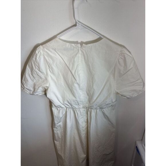 Madewell Tie Front White Poplin Babydoll Dress Womans size 4 - Picture 11 of 15